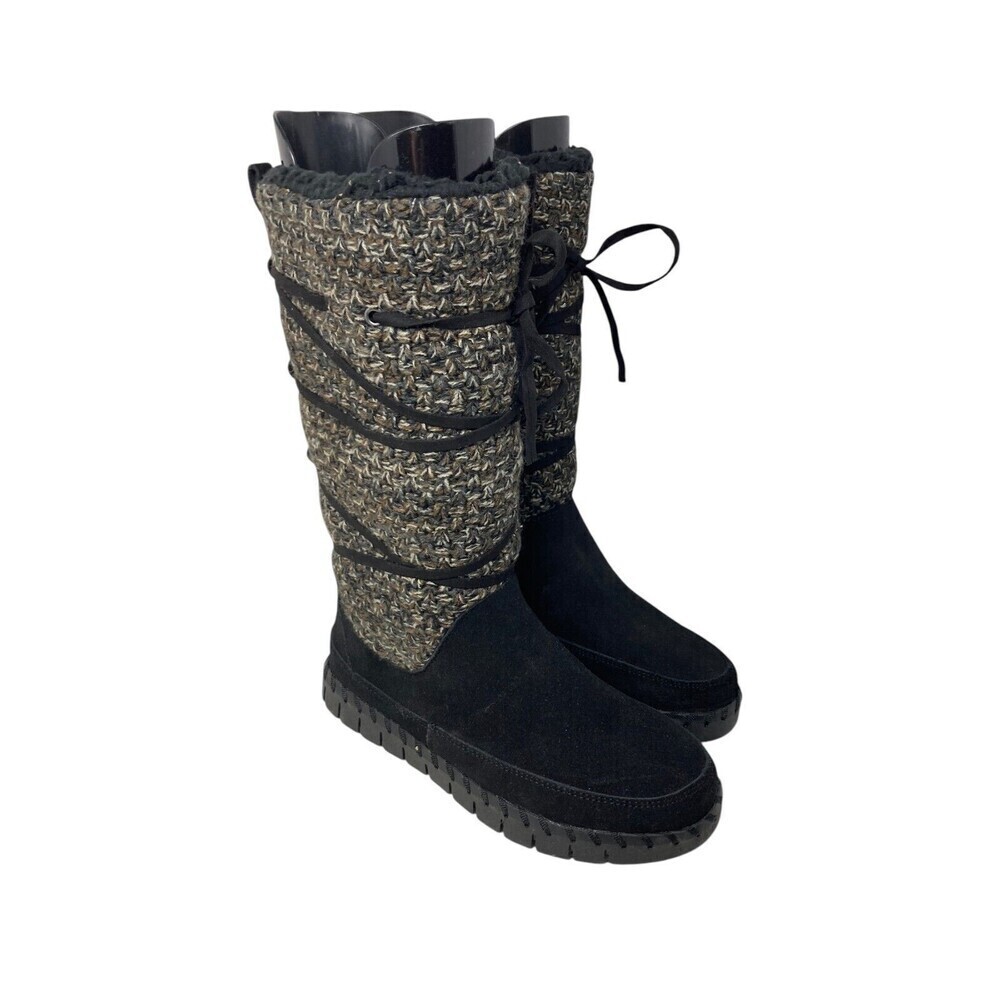 Muk Luks Flexi New York Women's Size 6 Black Suede Winter Snow Boots - Picture 2 of 10